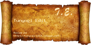 Tunyogi Edit névjegykártya